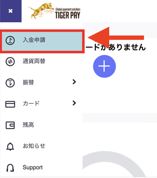 タイガーペイ 入金